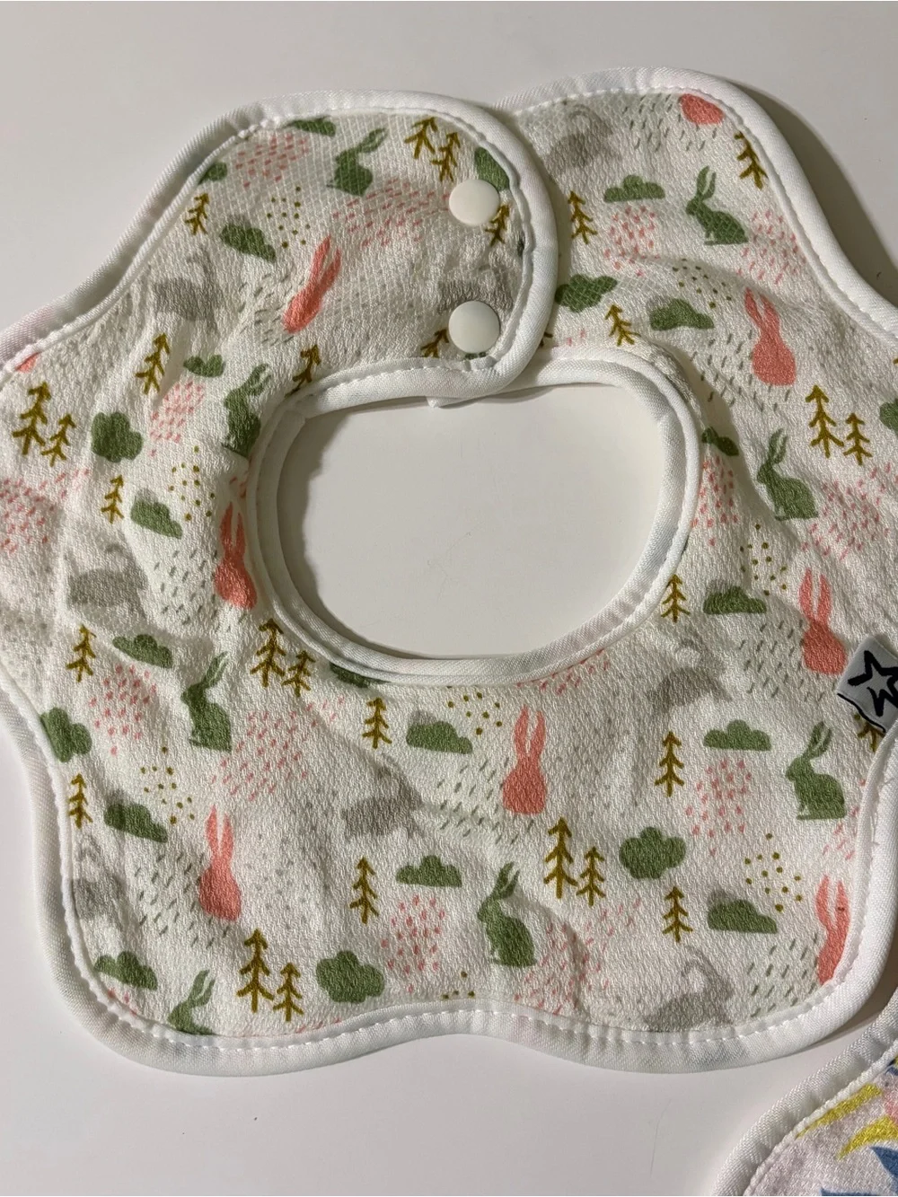 Baby Floral & Olive Green Star Snap Bib Set - 3-Pack